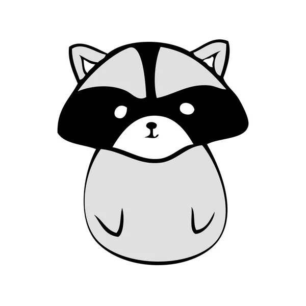 Raccoon anime icon — Stock Vector
