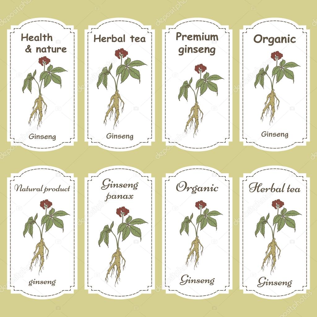 Ginseng panax color labels