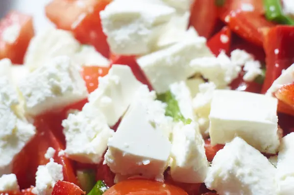 Salada fresca deliciosa e extremamente saudável macro . — Fotografia de Stock