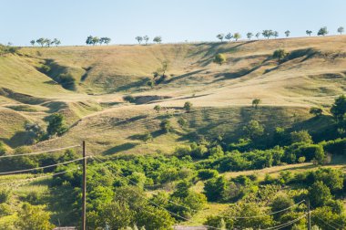 Yaz peyzaj dağlar ve tepeler, Moldova