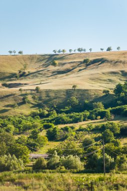 Yaz peyzaj dağlar ve tepeler, Moldova
