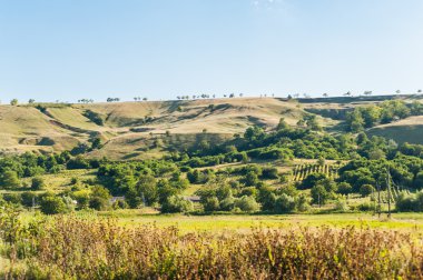 Yaz peyzaj dağlar ve tepeler, Moldova