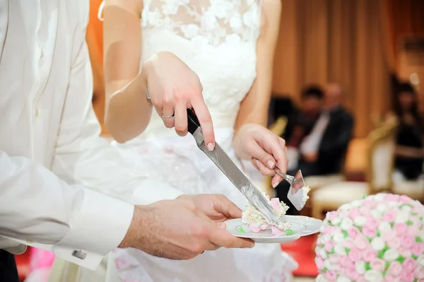 Slicing the cake — Stock Photo, Image