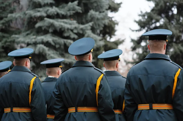 Soldiers in dress parade uniform — Stock Photo, Image