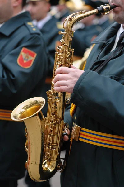 Military orchestra saxophon — Stock Photo, Image