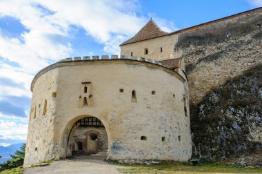 Merkezine, Transilvanya, Brasov, Romanya, Aralık, 2014 yılında Ortaçağ Kalesi