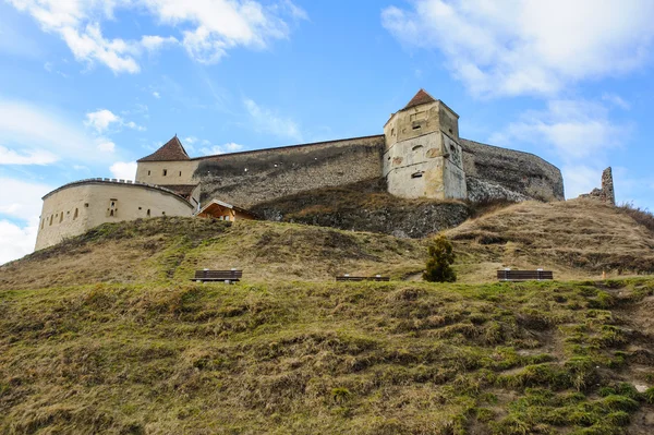 Merkezine, Transilvanya, Brasov, Romanya, Aralık, 2014 yılında Ortaçağ Kalesi