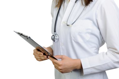 Steteskoplu kadın doktor.