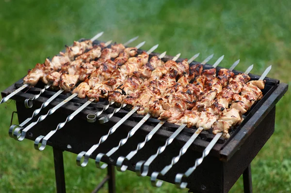 Barbekü üzerinde ızgara kebab