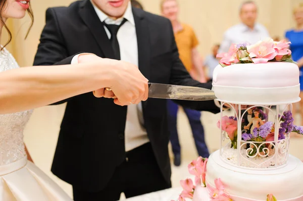 Slicing the cake — Stock Photo, Image