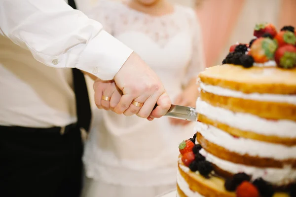 Slicing the cake — Stock Photo, Image