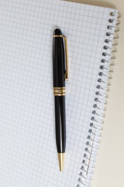 beyaz yüzey veya Not Defteri ile siyah kalem