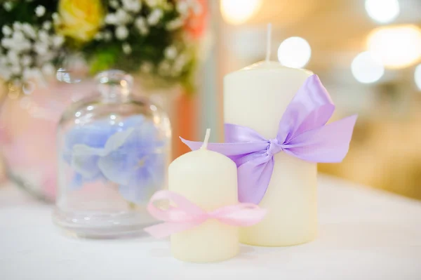 Decoraciones de boda en el restaurante con toda la belleza y las flores —  Fotos de Stock
