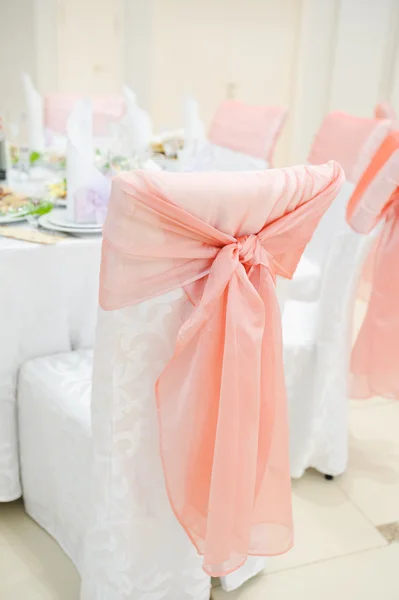 Banquet wedding chairs setting on evening reception — Stock Photo, Image