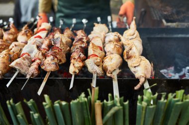 Barbekü Izgara ile lezzetli et ızgara kebab