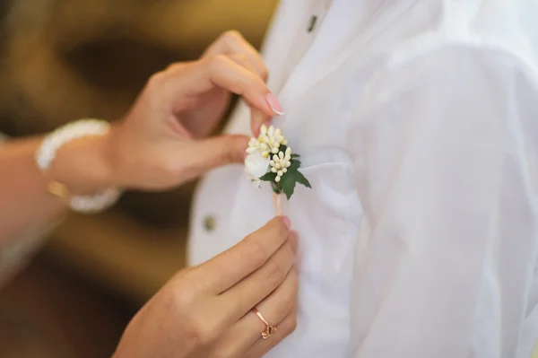 Připnutí boutonniere — Stock fotografie