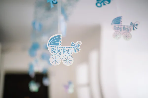 Birthday or baby shower decor for boy — Stockfoto