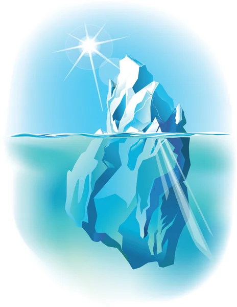 IcebergVector iceberg under water and above water — Stock Vector