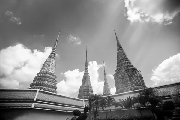 Authentic Thai Architecture in Wat Pho at Bangkok of Thailand Stock Image