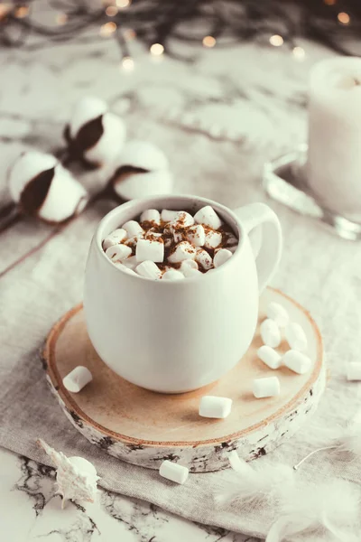 Kopp Kakao Med Marshmallows – stockfoto