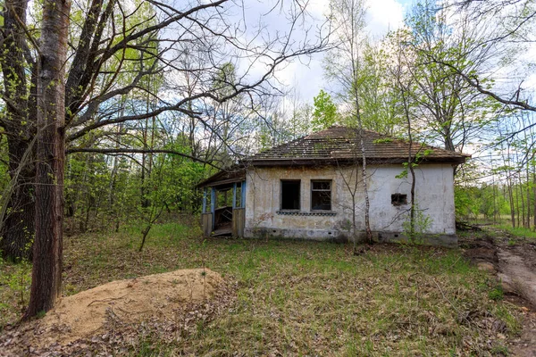 Casas Abandonadas Zona Exclusão Zona Chernobil — Fotografia de Stock