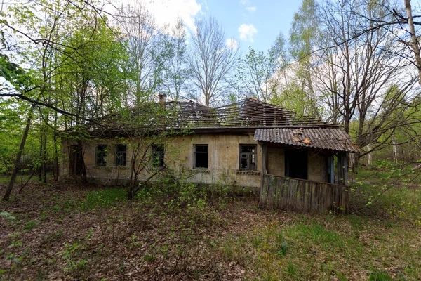 Viviendas Abandonadas Zona Exclusión Zona Chernóbil —  Fotos de Stock