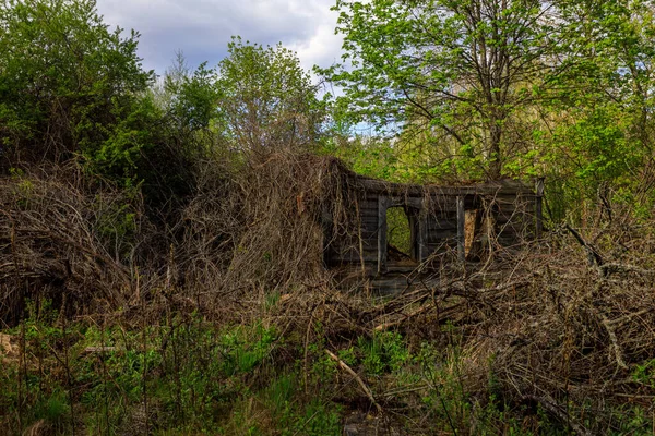 Casas Abandonadas Zona Exclusão Zona Chernobil — Fotografia de Stock