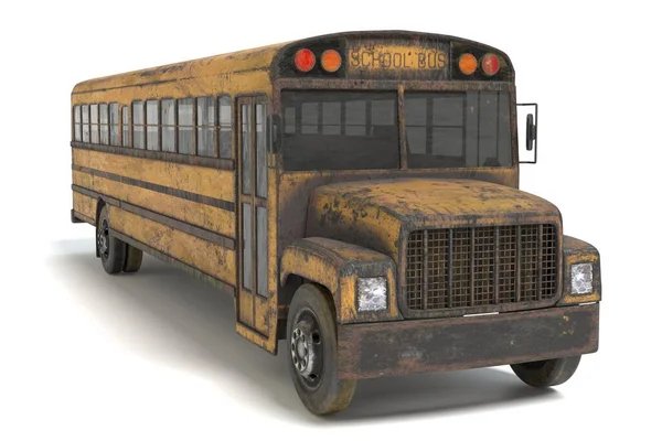 Terk Edilmiş Bir Okul Otobüsünün Boyutlu Resimleri — Stok fotoğraf