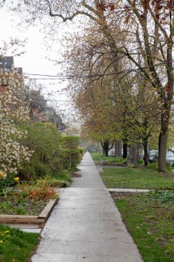 COVID-19 salgını sırasında boş şehir kaldırımı.