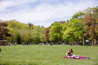 High Park 'ta dinlenen insanlar. 