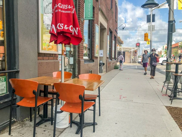 Toronto Daki Restoranlar Covid Salgını Sırasında Içerideki Yemek Kısıtlamalarından Dolayı — Stok fotoğraf