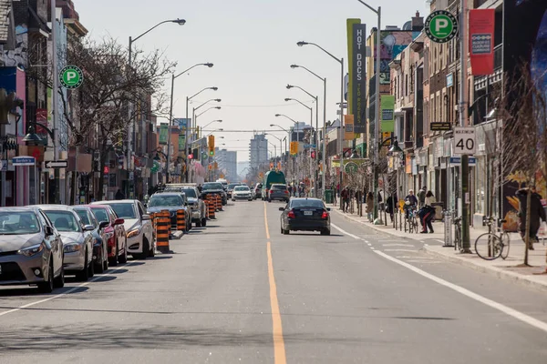 Toronto Daki Bloor Caddesi Coronavirüs Salgını Nedeniyle Boş — Stok fotoğraf