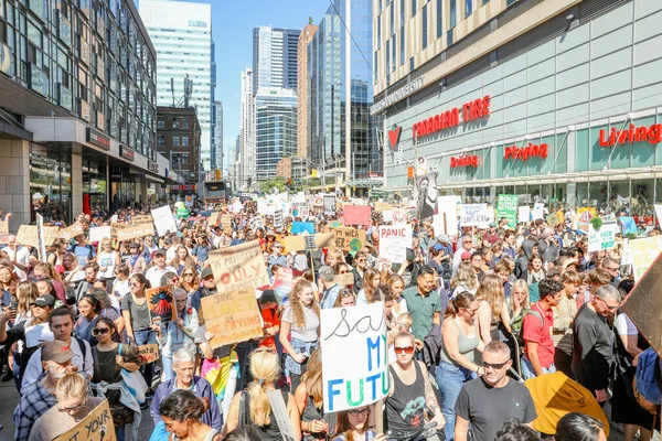 Toronto Ontario Canada Septembre 2019 Manifestation Contre Changement Climatique Les — Photo