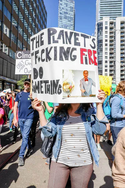 Torononto Ontario Canada Eylül 2019 Gelecek Çin Cuma Iklim Değişikliği — Stok fotoğraf