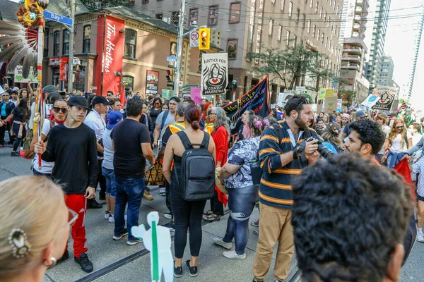 Toronto Ontario Canadá Septiembre 2019 Protesta Contra Cambio Climático Viernes —  Fotos de Stock