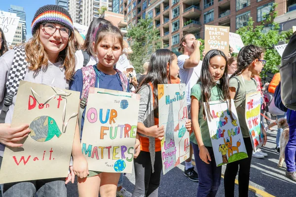 Toronto Ontario Canadá Septiembre 2019 Protesta Contra Cambio Climático Viernes —  Fotos de Stock