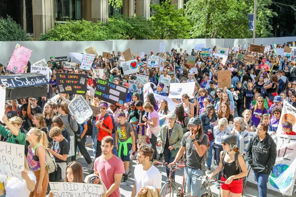 Toronto Ontario Canadá Septiembre 2019 Protesta Contra Cambio Climático Viernes — Foto de Stock