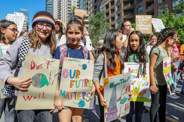 Toronto Ontario Canadá Septiembre 2019 Protesta Contra Cambio Climático Viernes — Foto de Stock