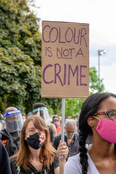 Toronto Ontario Kanada Június 2020 Rasszizmus Ellenes Hadjárat Szolidaritás Fekete — Stock Fotó