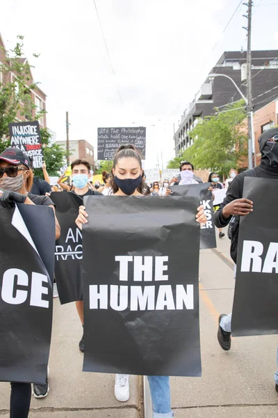 Ontario Canada June 2020 Racism March Solidarity Black Lives Matter — 图库照片