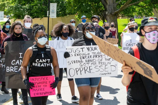 Toronto Ontario Canada Juni 2020 Mot Rasism Solidaritet Med Black — Stockfoto
