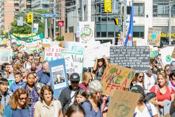 Toronto Ontario Canadá Septiembre 2019 Protesta Contra Cambio Climático Viernes —  Fotos de Stock
