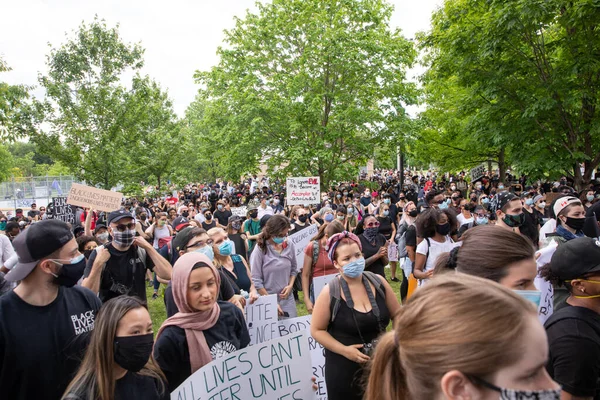 Toronto Ontario Canada June 2020 Racism March Solidarity Black Lives — Stock Photo, Image
