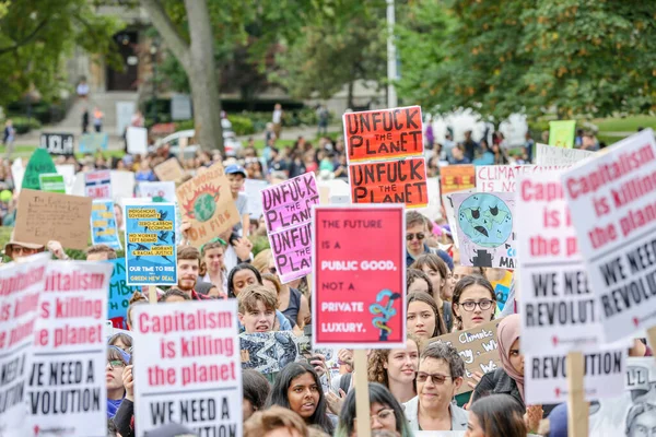 Toronto Ontario Canada Septembre 2019 Manifestation Contre Changement Climatique Les — Photo