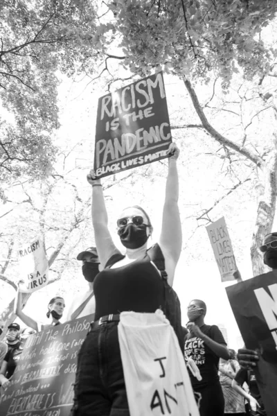 Toronto Ontario Canadá Junio 2020 Marcha Contra Racismo Solidaridad Con — Foto de Stock