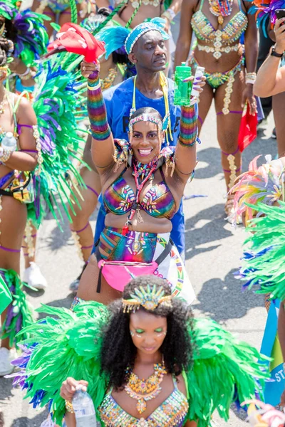 Toronto Ontario Canada Agosto 2019 Participantes Grande Desfile Carnaval Caribe — Fotografia de Stock