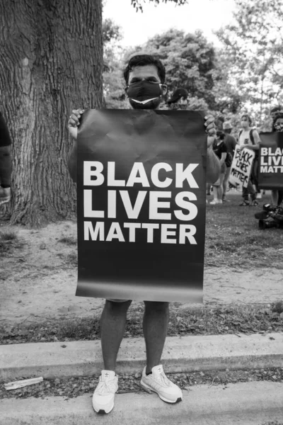 Toronto Ontario Kanada Czerwca 2020 Marsz Antyrasistowski Solidarności Black Lives — Zdjęcie stockowe