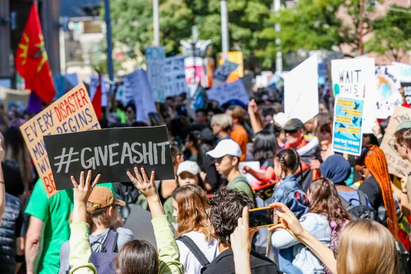 Toronto Ontario Kanada Wrzesień 2019 Piątki Dla Przyszłości Protest Sprawie — Zdjęcie stockowe