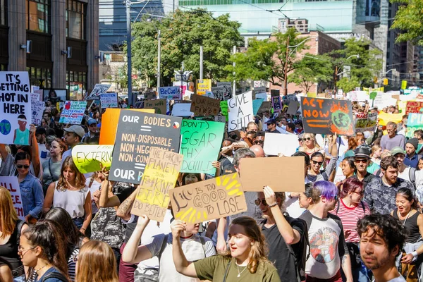 Toronto Ontario Canadá Septiembre 2019 Protesta Contra Cambio Climático Viernes —  Fotos de Stock