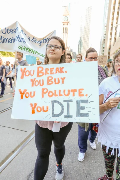 Toronto Ontario Kanada Září 2019 Pátek Pro Budoucnost Protest Proti — Stock fotografie